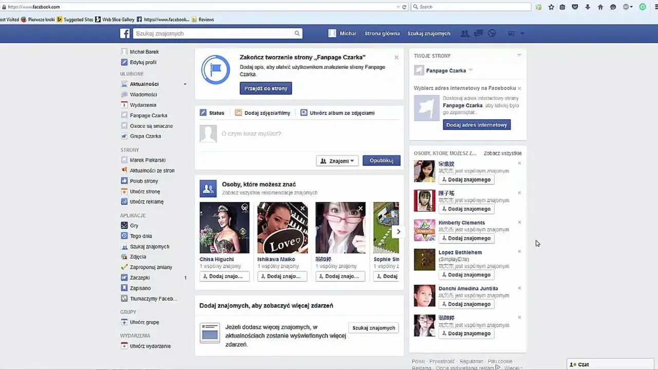 Na Facebooku widzisz opcje "jak usunąć grupę na fb", szukasz znajomych i zarządzasz stronami.