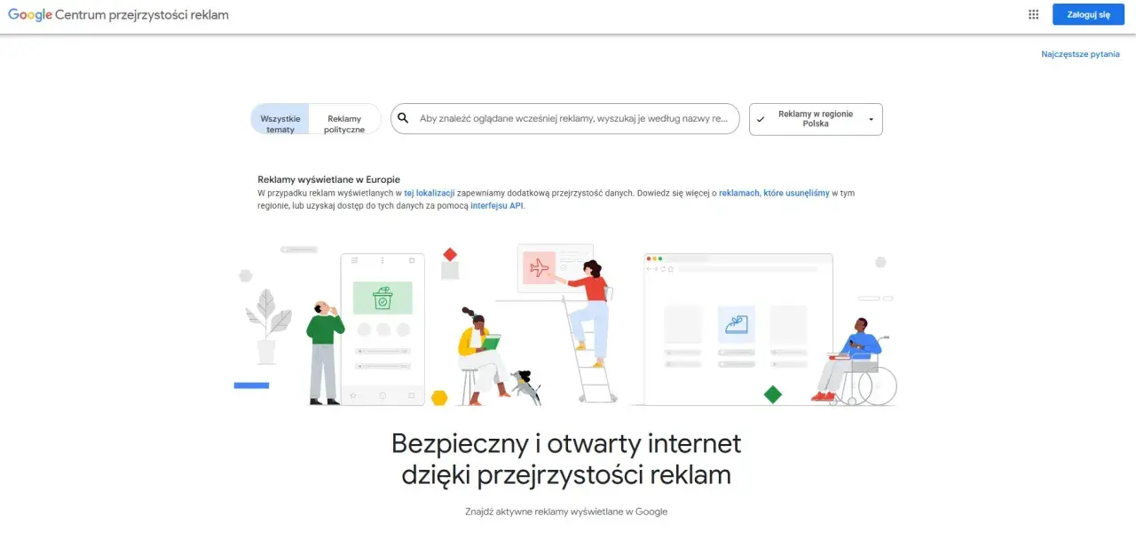Google Centrum przejrzystości reklam. Dowiedz się, jak sprawdzić reklamy na Facebooku, szukając ich według nazwy lub regionu.
