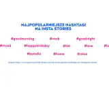 Najpopularniejsze hashtagi na Insta Stories: #goodmorning, #work, #goodnight, #mood, #happybirthday, #tbt, #love, #home, #bomdia, #relax. Używaj ich, by Twoje relacje IG zyskały zasięg!