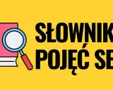 Ilustracja przedstawia książkę z lupą, symbolizującą słownik pojęć SEO.