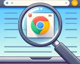 Lupa powiększa ikonę przeglądarki Chrome, wyjaśniając, czym jest favicon.