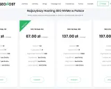 Oferty hostingu SEO NVMe: 32 IP za 40 zł, 64 IP za 67 zł, 128 IP za 137 zł, 192 IP za 197 zł miesięcznie.