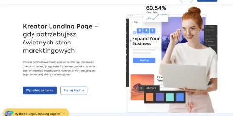 Kreator landing page z interfejsem do tworzenia stron marketingowych. Zobacz, jak łatwo zbudować swoją obecność online.