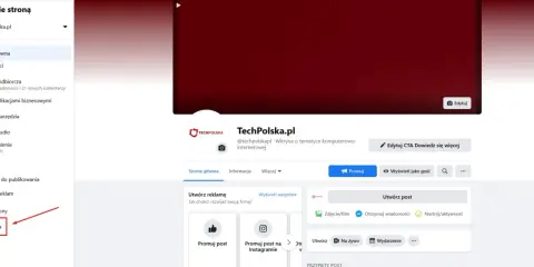 Kliknij "Ustawienia", by dowiedzieć się, jak sprawdzić ilość wyświetleń posta na FB.