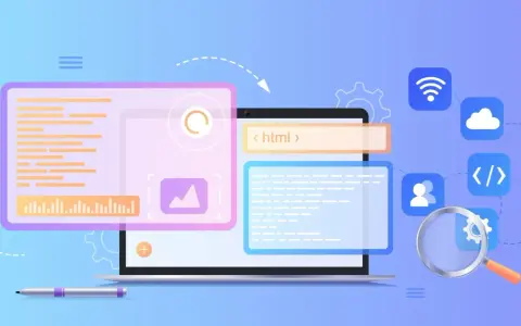 Ilustracja przedstawia proces tworzenia strony internetowej, gdzie heurystyka Nielsensa pomaga w optymalizacji interfejsu użytkownika.