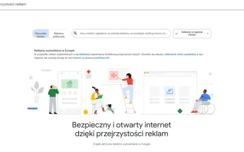 Google Centrum przejrzystości reklam. Dowiedz się, jak sprawdzić reklamy na Facebooku, szukając ich według nazwy lub regionu.
