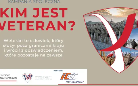 Kampania społeczna: Kim jest weteran? Weteran to człowiek, który służył poza granicami kraju. Przykłady weteranów na zdjęciach.