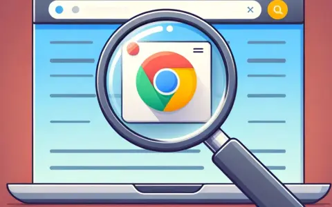 Lupa powiększa ikonę przeglądarki Chrome, wyjaśniając, czym jest favicon.