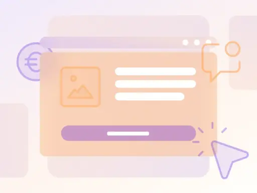 Grafika ilustruje okno dialogowe z ikoną obrazu, tekstem i przyciskiem, symbolizując reklamę online. Zastanawiasz się, cpc co to? To koszt za kliknięcie.