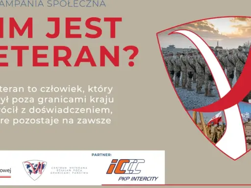 Kampania społeczna: Kim jest weteran? Weteran to człowiek, który służył poza granicami kraju. Przykłady weteranów na zdjęciach.