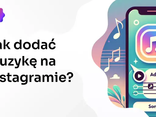Dowiedz się, jak dodać muzykę do posta na Instagramie. Ilustracja pokazuje telefon z ikoną muzyki i napisem "Add music".