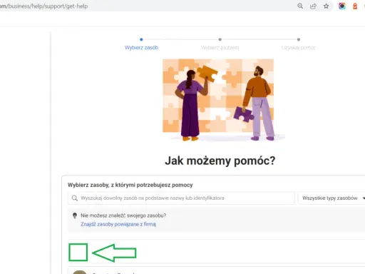 Strona pomocy Facebooka, gdzie można znaleźć informacje, jak założyć konto reklamowe na Facebooku.