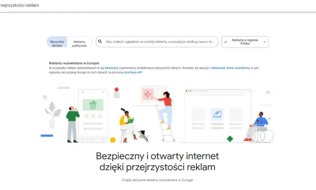Google Centrum przejrzystości reklam. Dowiedz się, jak sprawdzić reklamy na Facebooku, szukając ich według nazwy lub regionu.