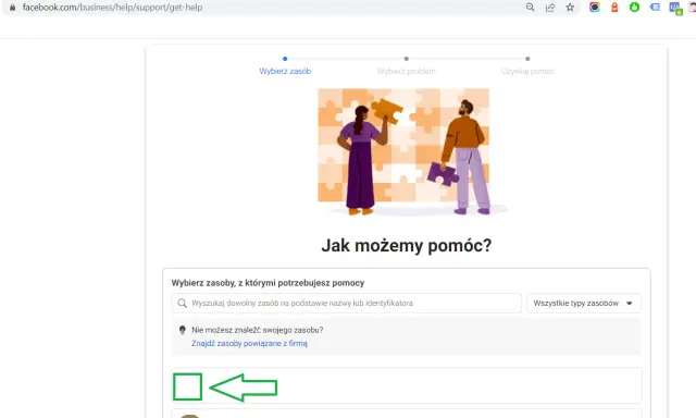 Strona pomocy Facebooka, gdzie można znaleźć informacje, jak założyć konto reklamowe na Facebooku.