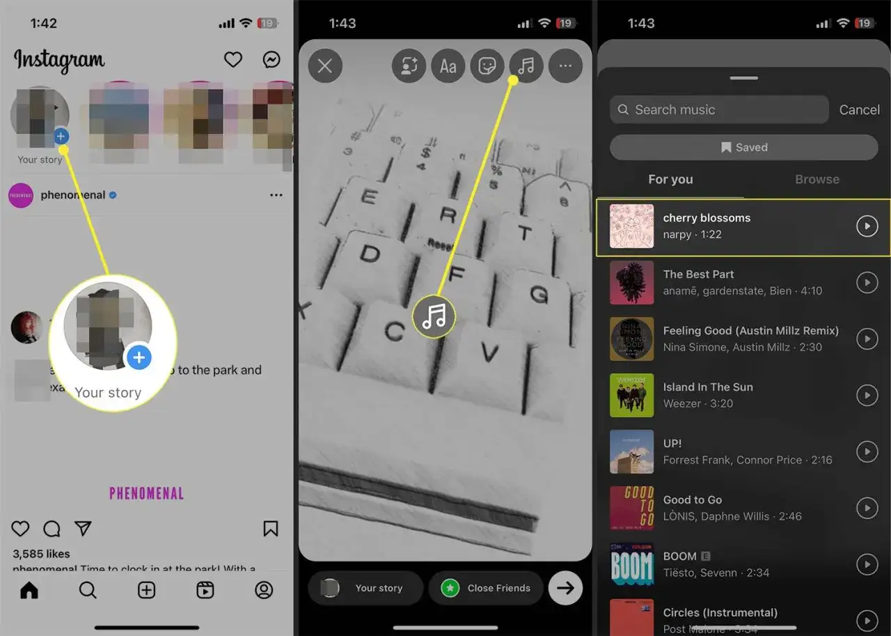 Jak dodać muzykę do posta na Instagramie? Wybierz utwór z listy