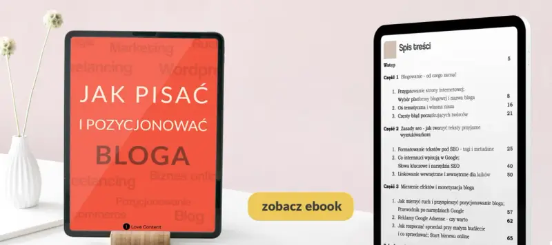 Post powitalny na FB: "Jak pisać i pozycjonować bloga". Ebook z poradami dla twórców.